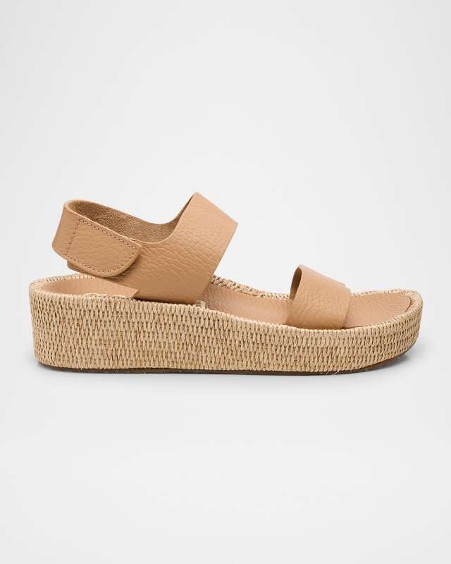 Lacey Two Band Flatform Leather Sandals